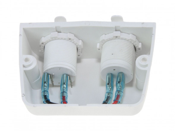 Разъем USB 5В 2.1А и прикуриватель для крепления на приборную панель, белый (упаковка из 10 шт.)