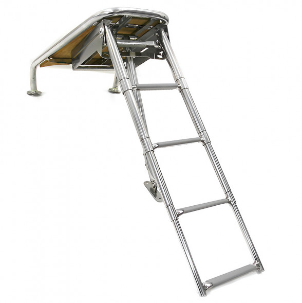 Платформа носовая с трапом 4 ступени серые