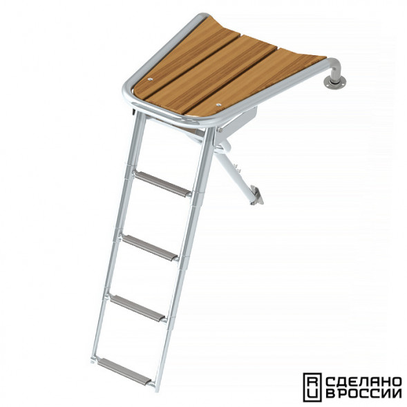 Платформа носовая с трапом 4 ступени серые