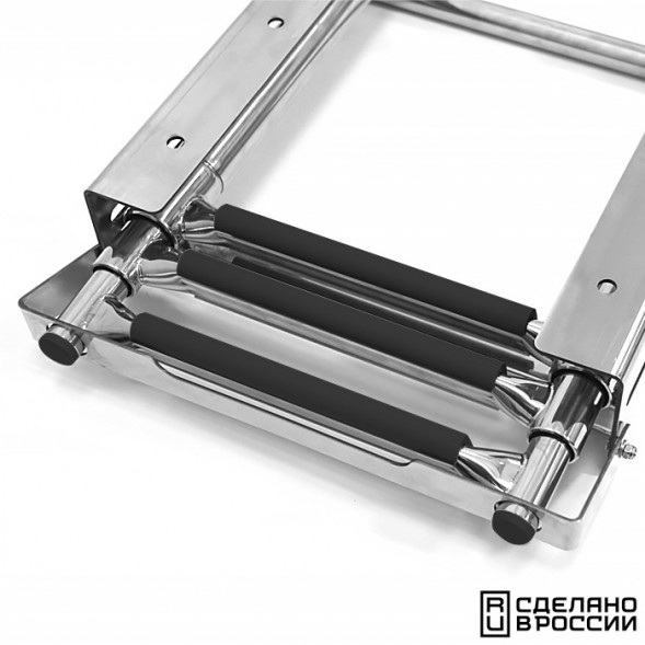 Трап телескопический выдвижной с фиксирующим механизмом, 3 черных ступени (ширина 291 мм.)