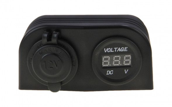 Разъем прикуривателя и цифровой вольтметр для крепления на приборной панели