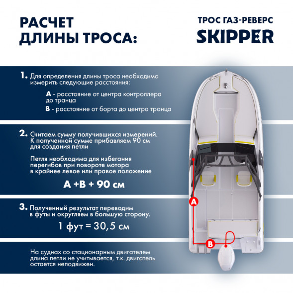 Трос управления газ/реверс Skipper C2 16&#039;