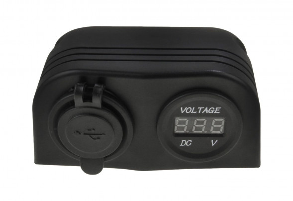 Разъем USB 5 В 3.1А и цифровой вольтметр для крепления на приборную панель