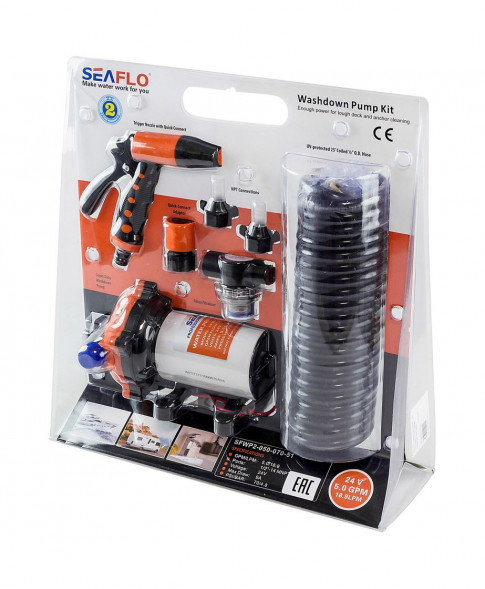 Комплект помывочный SeaFlo, 24 В, 18.9 л/мин, 70 PSI (4.8 бар) (упаковка из 8 шт.)