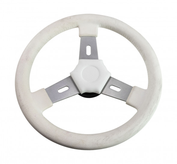 Рулевое колесо ELBA обод белый, спицы серебрянные д.320 мм, уценённое
