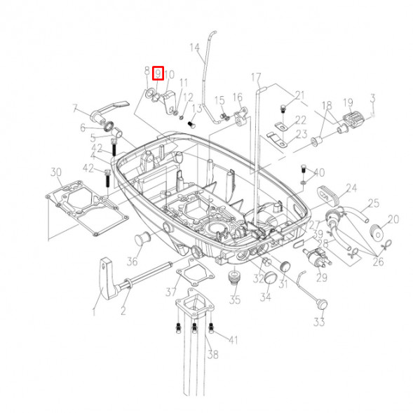 Шайба для замка капота фигурная Tohatsu 6-9,8 (9.8F-02.11.05; SWT9.8-11023; 98A-602007) (YUELANG)