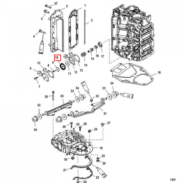 Мембрана резиновая MERCURY 135-225 (Quicksilver)