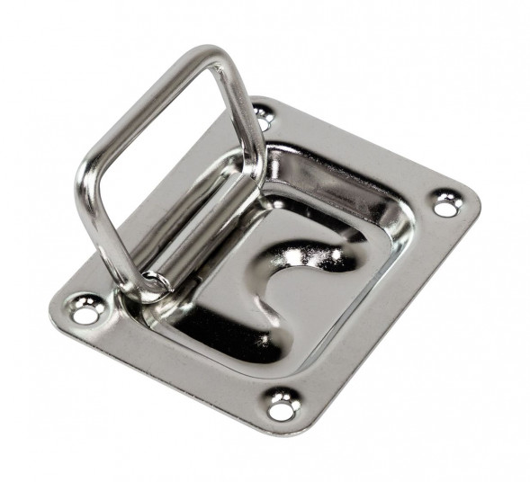 Ручка палубная потайная 76х57 мм, нержавеющая