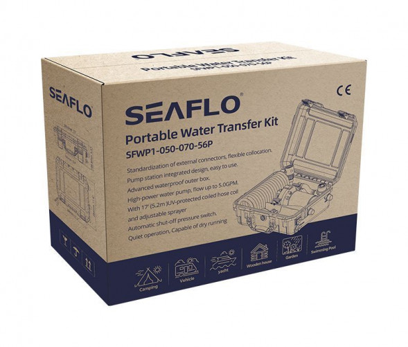 Комплект помывочный переносной, 12 В, 18,9л/мин SeaFlo
