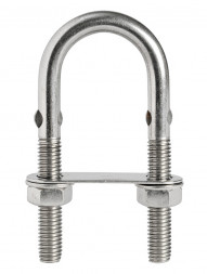 Рым-болт U-образный &quot;Мореман&quot; 5х78 мм. с 2 гайками и крепежной пластиной.