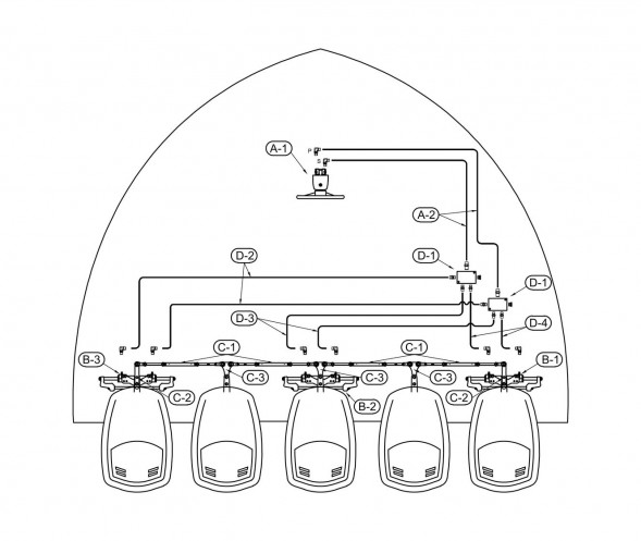 Блок соединения для трех гидроцилиндров 1/4", Sea First
