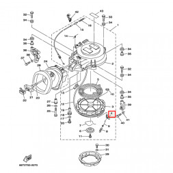 Храповик ручного стартера Yamaha 9.9-15, 40X, F6-40 (Omax)