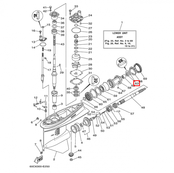 Сальник Yamaha (93101-30030; 91252-ZW1-B02; 91252-ZY3-003; 93101-30M17) (30x45x7)  (KACAWA)