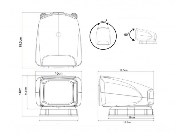 Прожектор с дистанционным управлением, белый корпус, светодиодный, брелок, модель 150