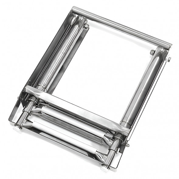 Трап телескопический выдвижной с фиксирующим механизмом, 3 белых ступени (ширина 291 мм.)