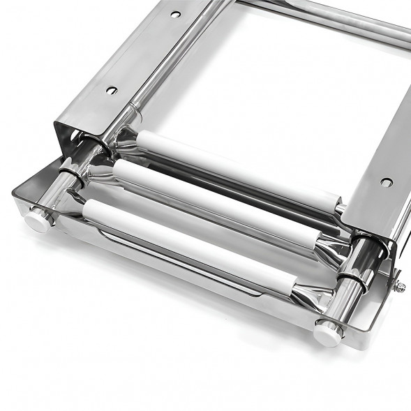 Трап телескопический выдвижной с фиксирующим механизмом, 3 белых ступени (ширина 291 мм.)