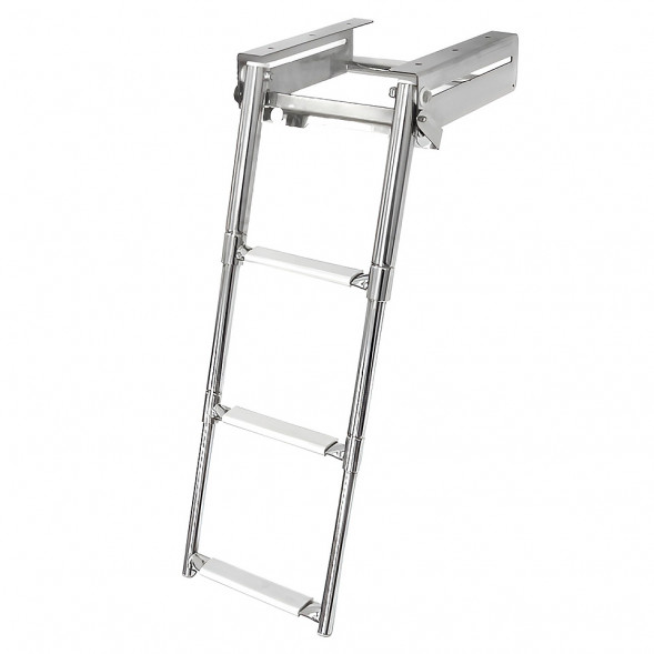 Трап телескопический выдвижной с фиксирующим механизмом, 3 белых ступени (ширина 291 мм.)