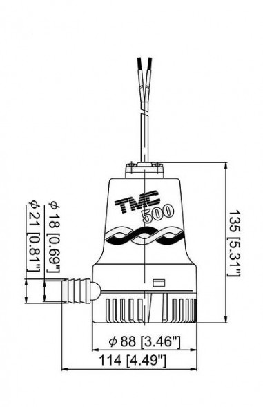 Помпа осушительная, 24 В, 500GPH (1892.5 л/ч)