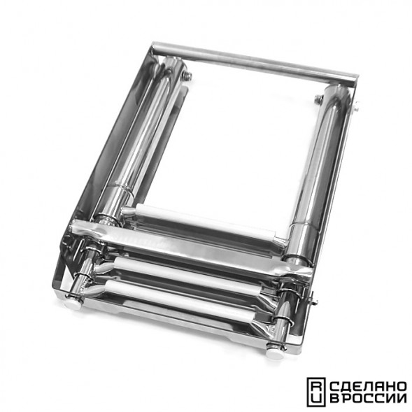 Трап телескопический выдвижной с фиксирующим механизмом, 4 белых ступени (ширина 294 мм.)