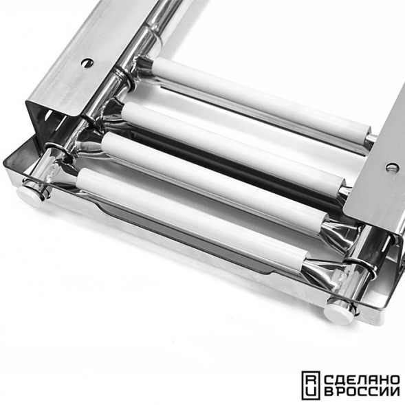 Трап телескопический выдвижной с фиксирующим механизмом, 4 белых ступени (ширина 294 мм.)