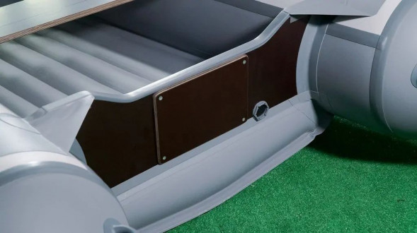 Надувная лодка ПВХ, RiverBoats RB 350 НДНД, серо-оранжевый