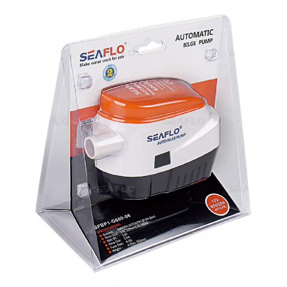 Помпа водооткачивающая автоматическая SeaFlo трюмная, 24V 1100 галлон/час, патрубок 29 мм