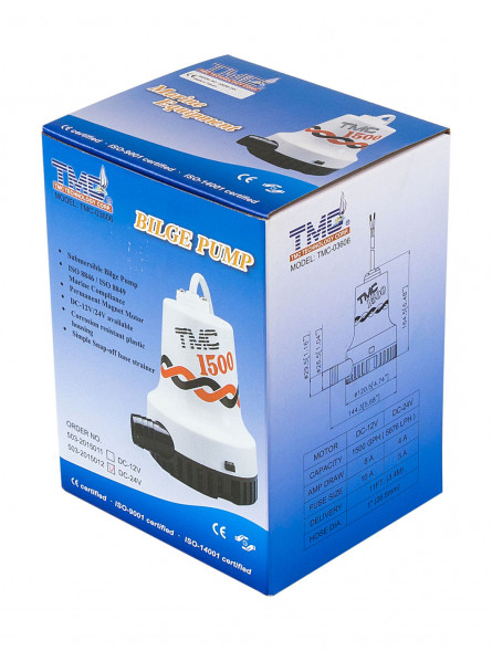 Помпа осушительная, 24 В, 1500GPH (5677.5 л/ч)