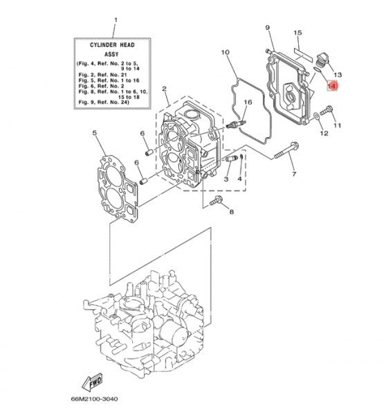 Уплотнительное кольцо масляной пробки YAMAHA F4-200 HIDEA F4-15 (93210-24M79) (PREMARINE)