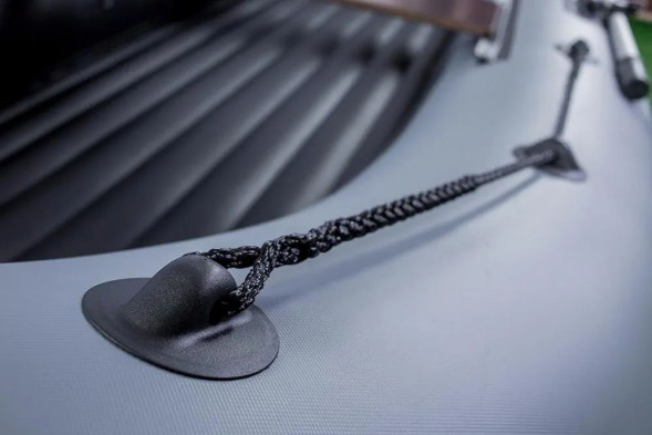 Надувная лодка ПВХ, RiverBoats RB 370 НДНД, серо-белый