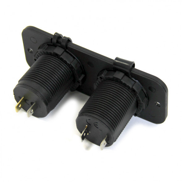 Панель с USB-разъемом 5В/2.4А и прикуривателем, черная