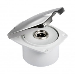 Короб с быстроразъемным штуцером, квадратный, хромированный уцененный