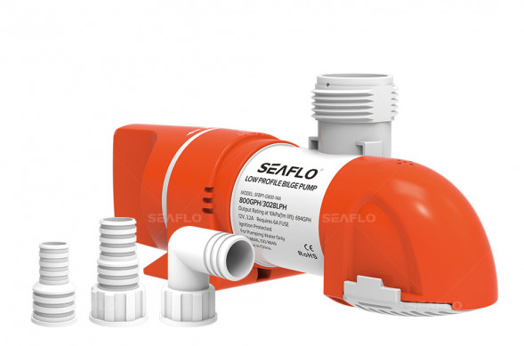 Низкопрофильная автоматическая трюмная помпа, 70 л/мин, 12 В, срабатывание по току