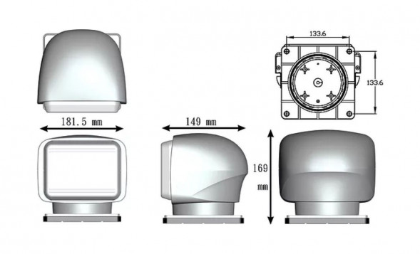 Прожектор с дистанционным управлением, черный корпус, галоген, брелок, модель 310
