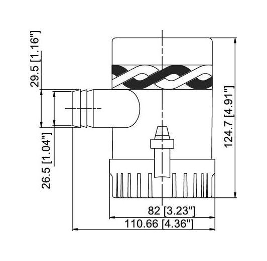Помпа осушительная, 12 В, 1000GPH (3785 л/ч)