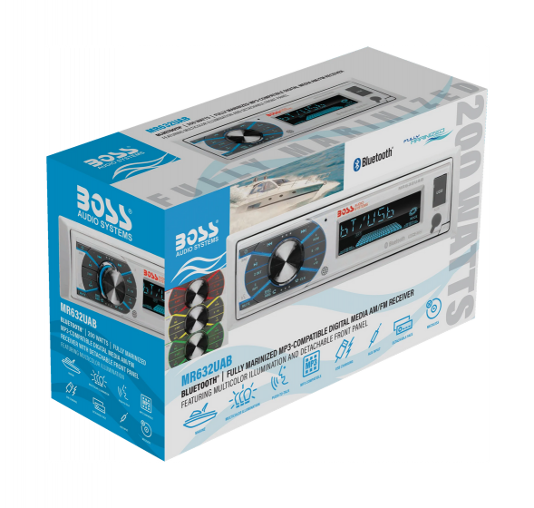 Морская магнитола 1DIN BOSS MR632UAB