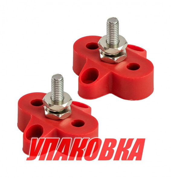 Клемма-штифт одинарная, M6, красная/красная (упаковка из 8 шт.)