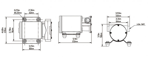 Помпа импеллерная, 30 л/мин, 24 В