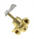 Кран топливный 3-х позиционный латунный, 1/4&quot;