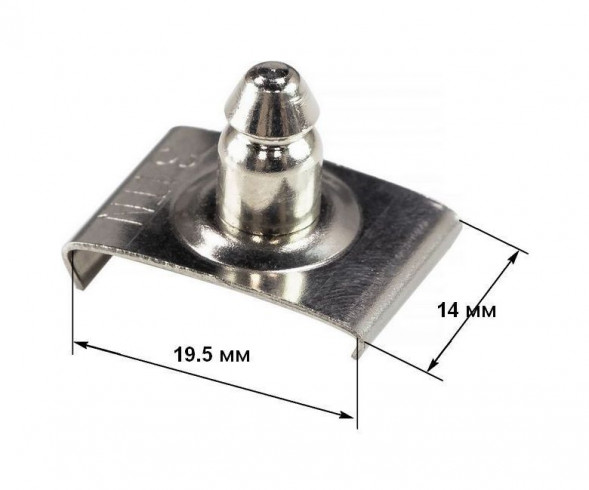 Ответная часть DOT для тентовой застежки на клипсе, никелированная латунь (упаковка из 100 шт.)