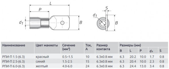Разъем плоский изолированный (папа) 1.5-5-0.8 (100 шт)