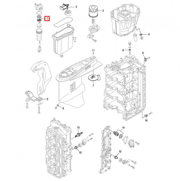 Фильтр топливный Yamaha 150-250 (RT)