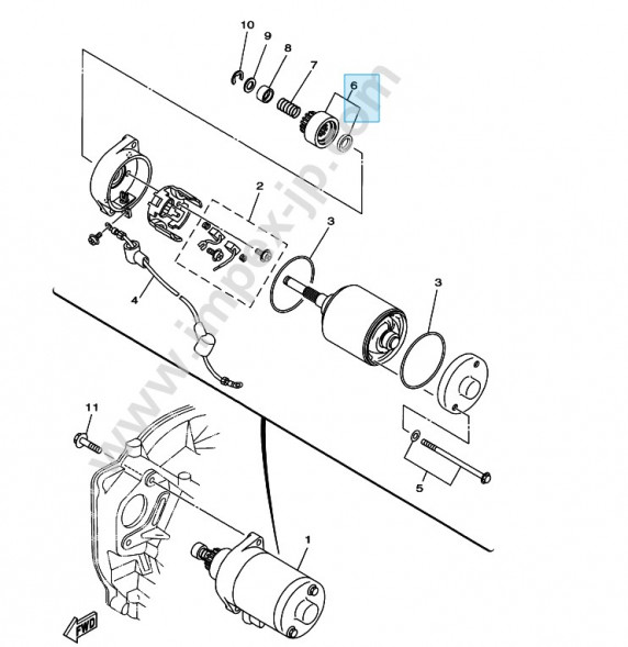 Бендикс стартера снегоуборочной  машины YAMAHA YT660 (7NN-81807-00)