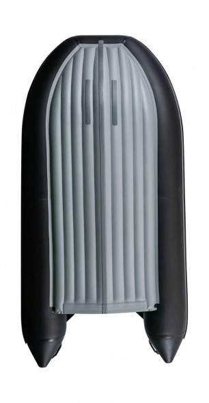 Надувная лодка ПВХ, RiverBoats RB 390 НДНД, ф/б, серо-оранжевый