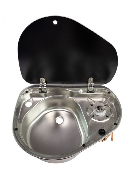 Плита газовая с мойкой левой, стеклянная крышка, Marine Rocket (упаковка из 2 шт.)