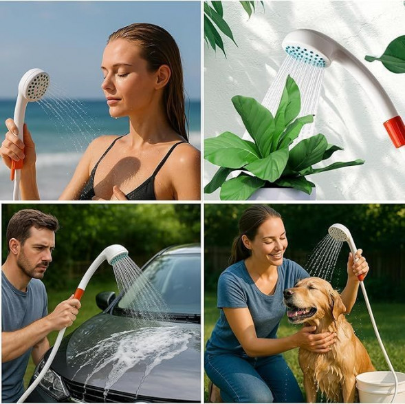 Портативный душ с насосом и ведром, SeaFlo