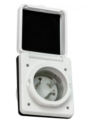 Розетка влагозащищенная, 30 А, пластик, IP56