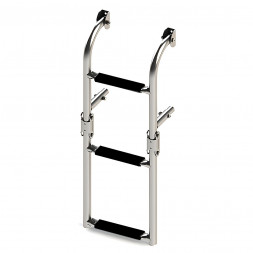 Трап складной с вертикальным креплением, 3 черных ступени (ширина 220 мм.)