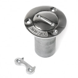 Горловина заливная SUNFINE 38мм прямая с ключом (Diesel), нержавеющая сталь