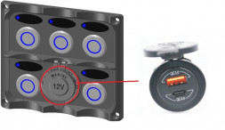 Панель электр с 5 перекл и двойным USB зарядн устр