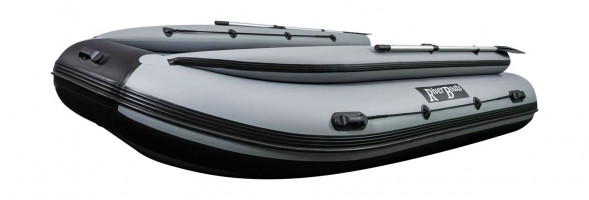 Надувная лодка ПВХ, RiverBoats RB 390 НДНД, ф/б, серо-белый